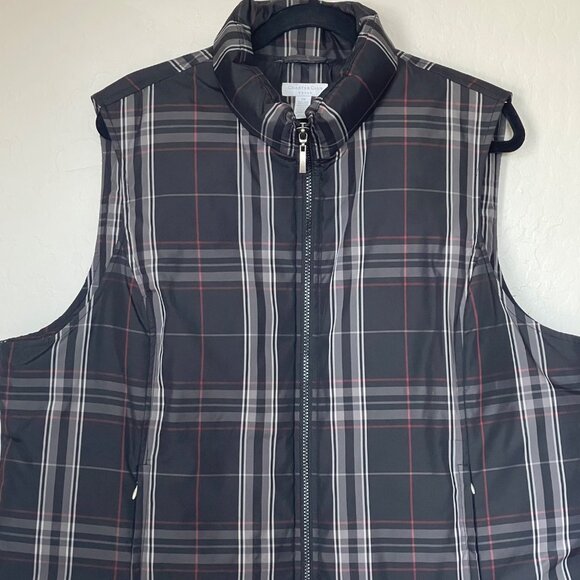Feather Down Insulated Full Zip Plaid Vest Charter Club Women's Pre-Owned 2X - Picture 3 of 7